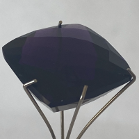 15.5 Mm, Purple Amethyst Lab Cushion Checkboard