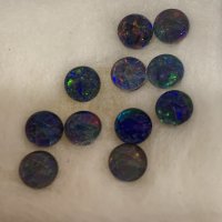 5 mm, Mult Color Opal-Triplet-round-cab