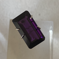 14.5 x 7.5mm, Purple Amethyst Lab Emerald Cut