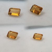 6 x 4mm, Gold Citrine emerald cut