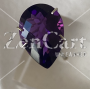 15 x 10mm, Purple Amethyst Lab Pear Checkboard Cut