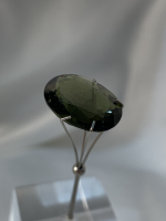 16 x 12mm, Green Moldavite Oval