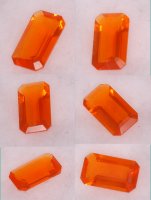 8.7 x 5mm, Mexican Orange Opal Rectangle