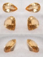 8 x 6mm, Yellow Gold Citrine Pear