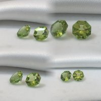 7 mm, Pr. Of Green Peridot Octagon