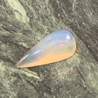 13.5 x 7mm, Translucent Opal pear-cab