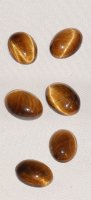 14 x 10mm, Pair of Brownish Tiger's Eye oval-cab