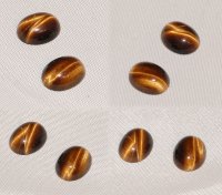 10 x 8mm, Pair Of Brownish Tiger's Eye Oval Cab