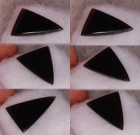 18x13mm, Black Obsidian Rainbow-Triangle-Cab