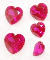 4 mm, Red Rubies Lab Heart