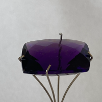 17.75 x 13mm, Purple Amethyst Lab Cushion Checkboard