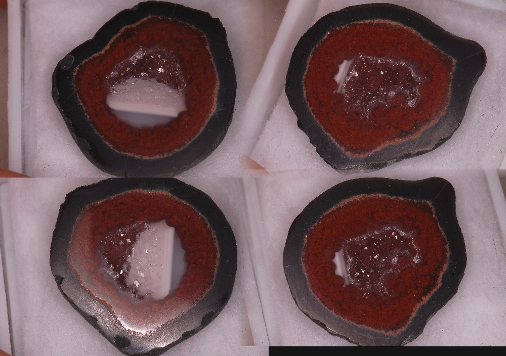 19.4x18.9x7.9mm, Mult Color Agate Geode-Specimens-2pcs