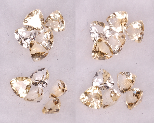 4 mm,lite Yellow Citrine-trillion