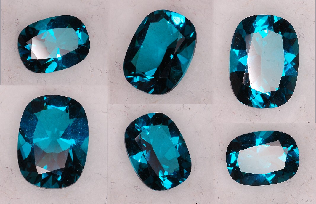 8x6mm,Apatite Blue Helenite-cushion