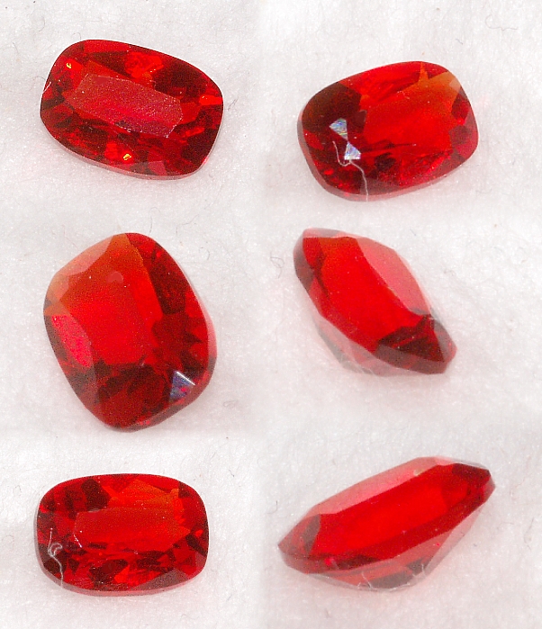 6x4mm, Red Helenite-cushion