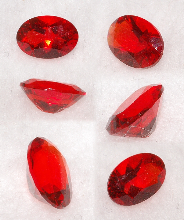 6x4mm, Red Helenite-oval