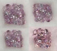 2.5 mm, Pink Sapphire-Round / Diamond Cut