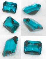 9 x 7mm, Apatite Blue Helenite Emerald Cut