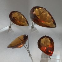 25.5 x 17.5mm, Lite Madeira Citrine Lab Pear