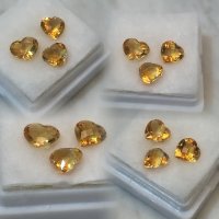 7mm, Gold Citrine Heart