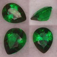 9 x 7mm, Green Helenite Pear