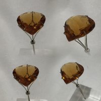 17.5 mm, Gold Orange Citrine Lab Heart Cut (SH)