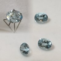 8.25 x 7.25mm, Blue Aquamarine Oval