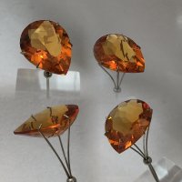 19.5 x 15mm, Lite Madeira Citrine Lab Pear