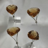 17.5 mm, Gold Orange Citrine Lab Heart (SweetHeart)