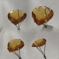 18 mm, Gold Orange Citrine Lab Heart (SweetHeart)