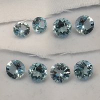 6.75 mm, Pr. Of Aqua Aquamarine Round Cut