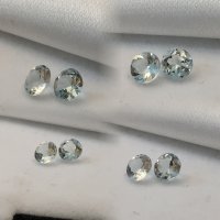 5.25 mm, Pr of Aqua Aquamarine Round Cut