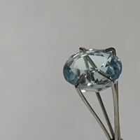 8 x 7mm, Med/Lite Blue Aquamarine Oval