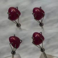 7.25 mm, Red Ruby-heart-cab