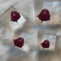 7.5 mm, Red Ruby Heart Cab