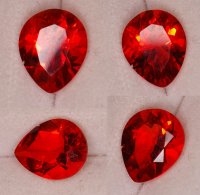 9 x 7mm, Red Helenite Pear