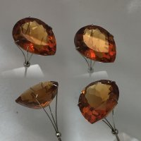 20 x 15mm, Lite Madeira Citrine Lab Pear