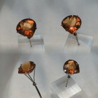 14 mm, Gold Orange Citrine Lab Heart (SweetHeart) Checkboard