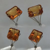 12 x 10mm, Gold Orange Citrine Lab Emerald