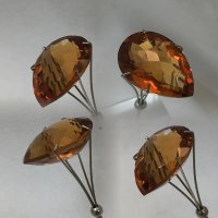 18 x 13mm, Lite Madeira Citrine Lab Pear Checkboard