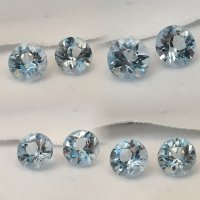 8 mm, Pr. Of Aqua Aquamarine Round Cut