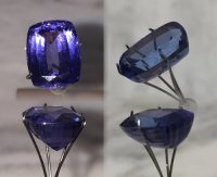 12 x 9mm, Purple Blue Tanzanite Cushion