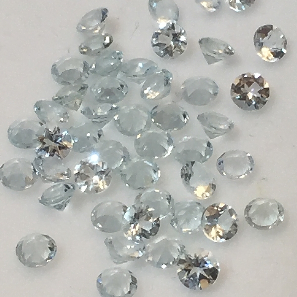 3 mm Aqua Aquamarine Round Cut [403] - $6.30 | Gemstones at New ...