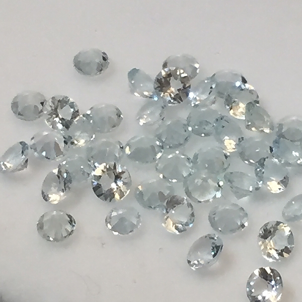 3 mm Aqua Aquamarine Round Cut [403] - $6.30 | Gemstones at New ...