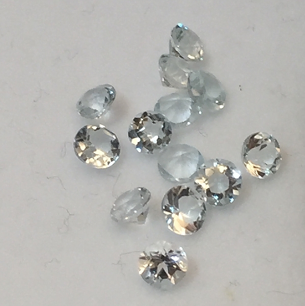 3.5 mm Light Aqua Aquamarine Round [406] - $6.25 | Gemstones at New