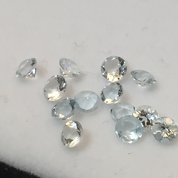 3.5 mm Light Aqua Aquamarine Round [406] - $6.25 | Gemstones at New ...