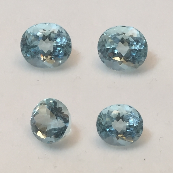 8 x 7mm Blue Aquamarine Oval [8919] - $62.25 | Gemstones at New ...