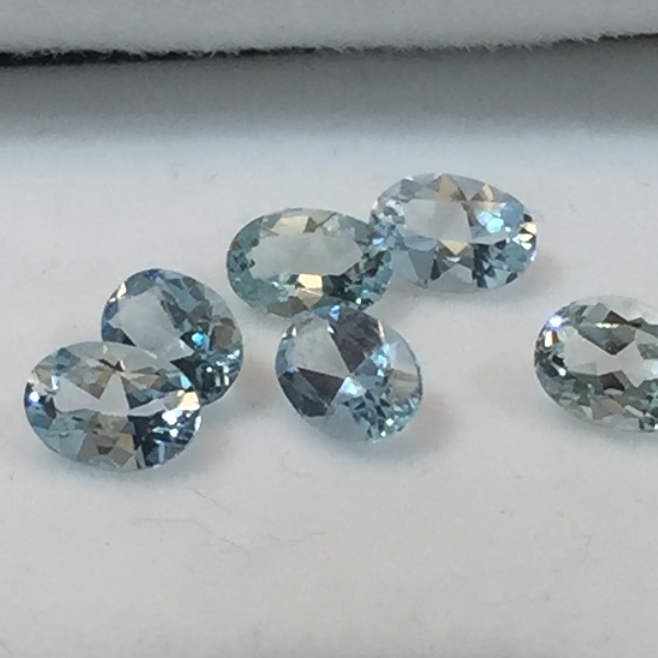 7 x 5mm Med Blue Aquamarine Oval [9421] - $40.25 | Gemstones at New ...